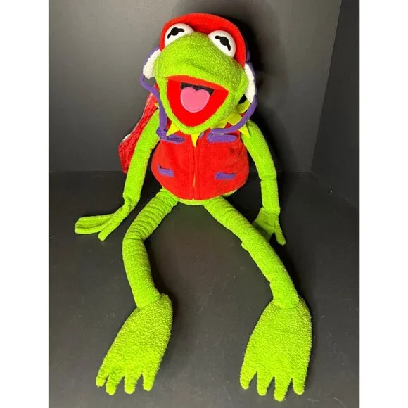 Vintage Jim Hensons Kermit The Frog w/ Christmas Hat & Vest 25" - Picture 2 of 7